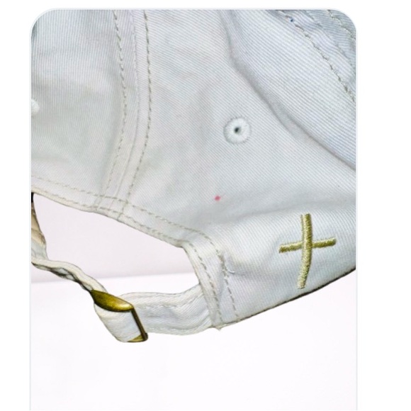 Teen/Women’s Signature Adjustable Strap White Light Tan and Patriotic wCross Cap - Picture 2 of 3